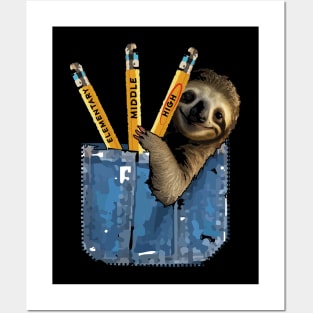 High School Back to School Lazy Sloth Posters and Art